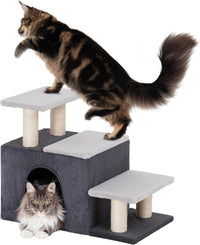 3-in-1 Pet Stairs for Cats, Dog Steps for Small Doggie Rabbits – Essentials for Cats - Large-Gray