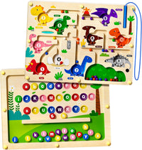 2 in 1 Magnetic Color and Number Maze Double-Sided ABC Alphabet - One Size / Multicolored