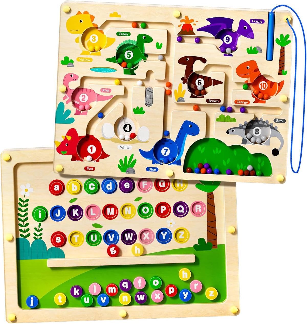 2 in 1 Magnetic Color and Number Maze Double-Sided ABC Alphabet - One Size / Multicolored