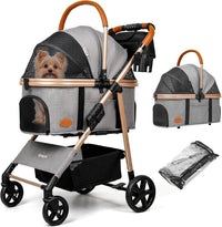 Dog Cat Stroller for Small/Medium Pets - Grey