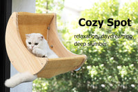 Cat Window Perch, Plywood Moon Bed with 4 Heavy-Duty Suction Cups – Essentials for Cats - yellow - image 3