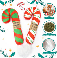 Jumpaws 2 Pack Natural Interactive Catnip & Silvervine Cat Kicker - Christmas - image 2