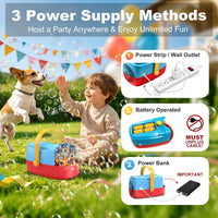 Zerhunt Durable Bubble Machine for Party: 3 Power Modes for Non-Stop - Blue Red - image 2