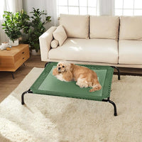 Cooling Elevated Dog Bed for Extra Large Dogs with Non-Slip Floor Protectors & Breathable Mesh, XL Raised Indoor & Outdoor Dog Cot Hammock, 54" L x 35.5" W x 8" Th, X-Large, Green
