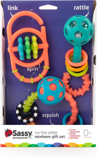 Sassy My First Rattles Newborn Gift Set with 3 Soft and Flexible - image 4