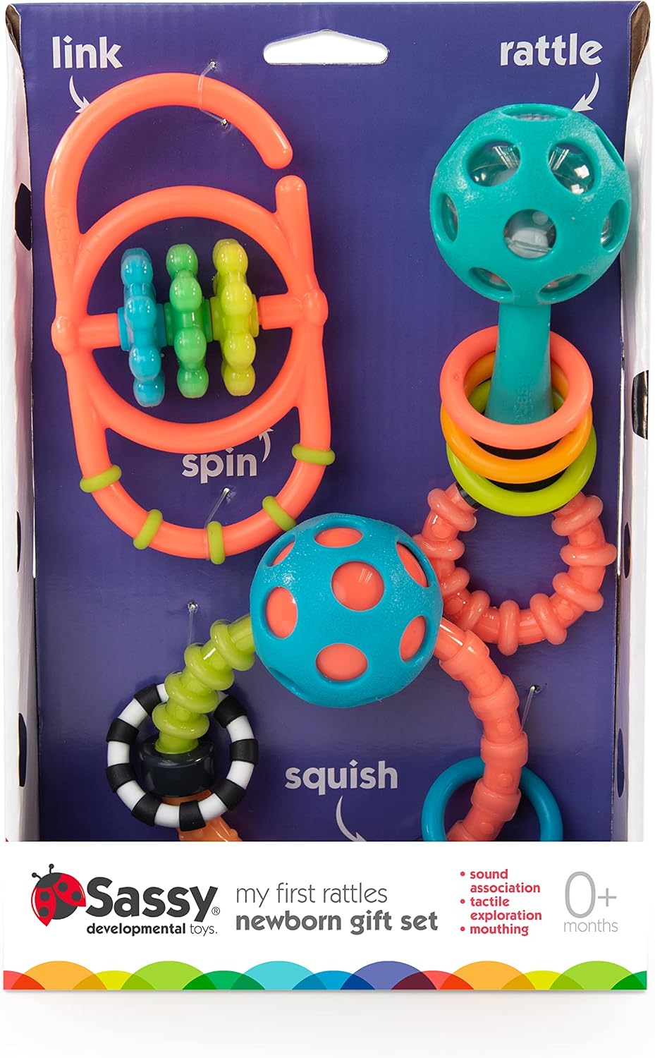 Sassy My First Rattles Newborn Gift Set with 3 Soft and Flexible - image 4