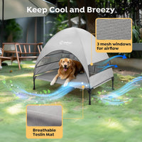 Veehoo Outdoor Dog Bed with Canopy - Grey / 42.0"L x 30.0"W x 34.5"Th - image 3
