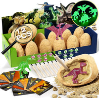 24 Dinosaur Eggs Dig Kit Toys for Kids - 12 Dinosaur Eggs(Glow in The Dark)