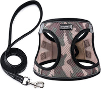 Dog Harness with Leash Set, Step-in Adjustable Puppy Pet Vest - Camo SET / M(Chest:16"-18")
