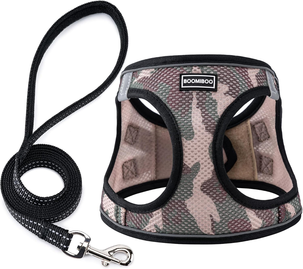 Dog Harness with Leash Set, Step-in Adjustable Puppy Pet Vest - Camo SET / M(Chest:16"-18")