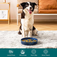 vancasso Ceramic Slow Feeder Dog Bowls - L-3 Cups / Blue - image 3