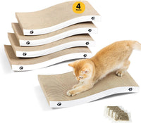 Cat Scratcher, Durable Scratch Pad - White / M: 15.7" - 4 Pack
