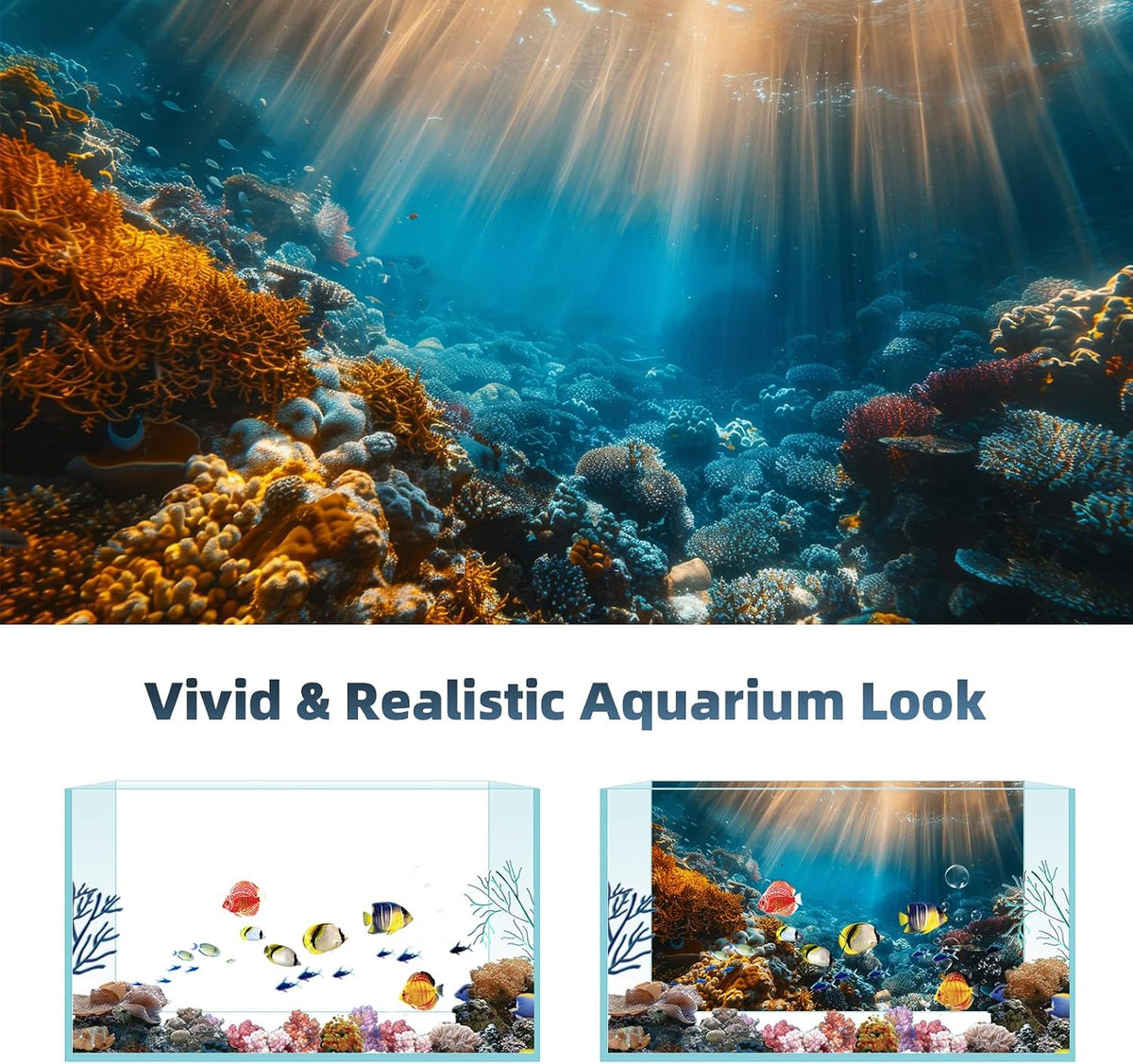 Aquarium Background, Ocean Fish Tank Background - 2 pack / 28x12in - image 4