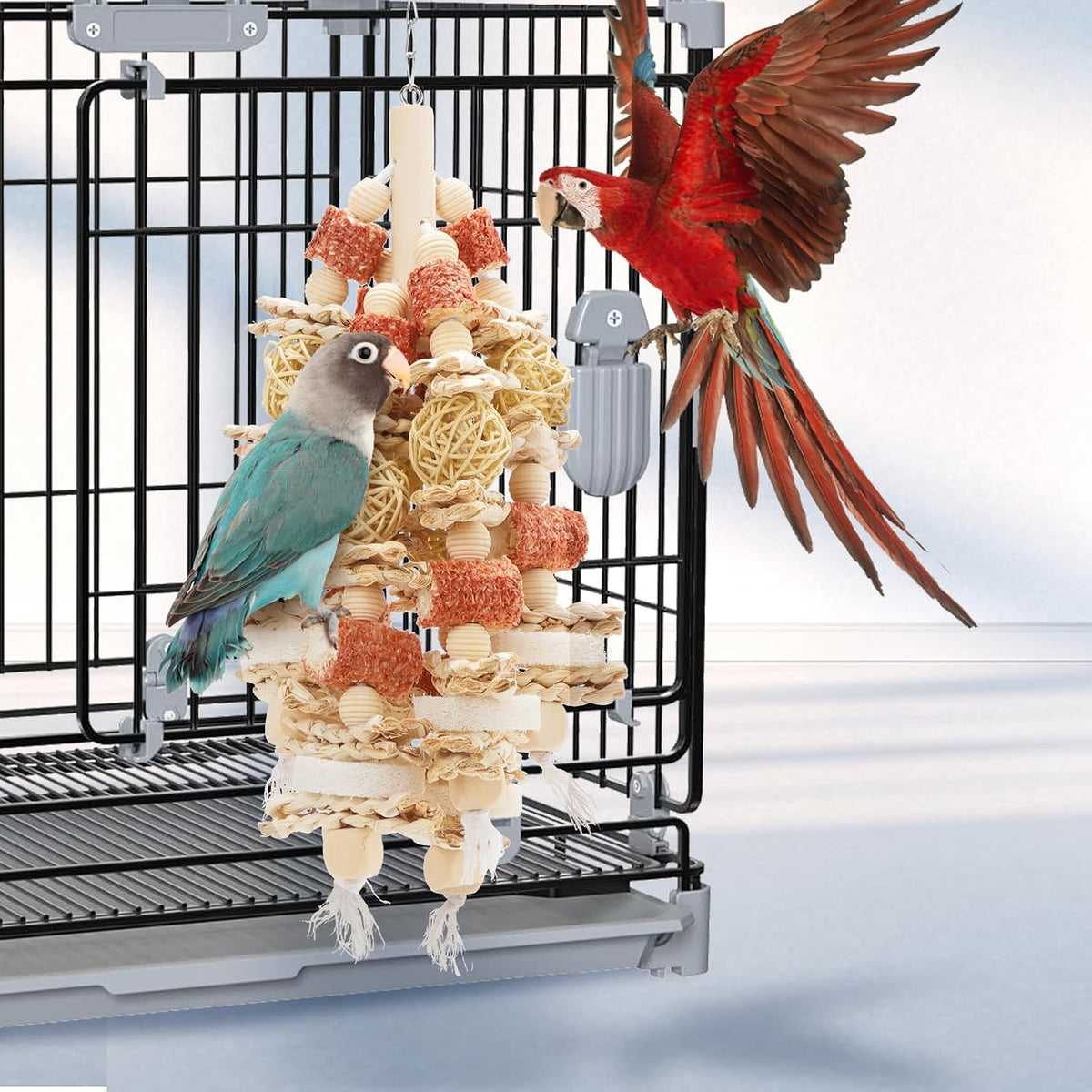 Bird Toys，17.5 Inches Parrot Toy for Chewing – Essentials for Birds - image 3