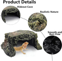 BNOSDM Reptile Hideout, Tortoise Hide Cave, Resin Rock - L-7.87x5.9x3.34inches - image 4