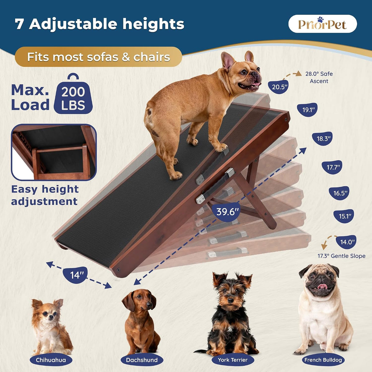 Dog Ramp for Couch, Non-Slip - Walnut - image 2