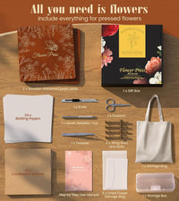 Wakhow Flower Press Kit, 11" x 11" Large Wooden Flower Press for Adult Teen – Fun for Kids & Family - Reddish Brown - image 3