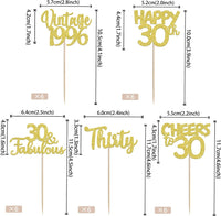 Rose gold glitter vintage 1946 cupcake toppers for an 80th birthday - view 14
