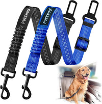 2 Pack Dog Seat Belt Adjustable Dog Car Seatbelts for Vehicle Nylon - Black + Blue