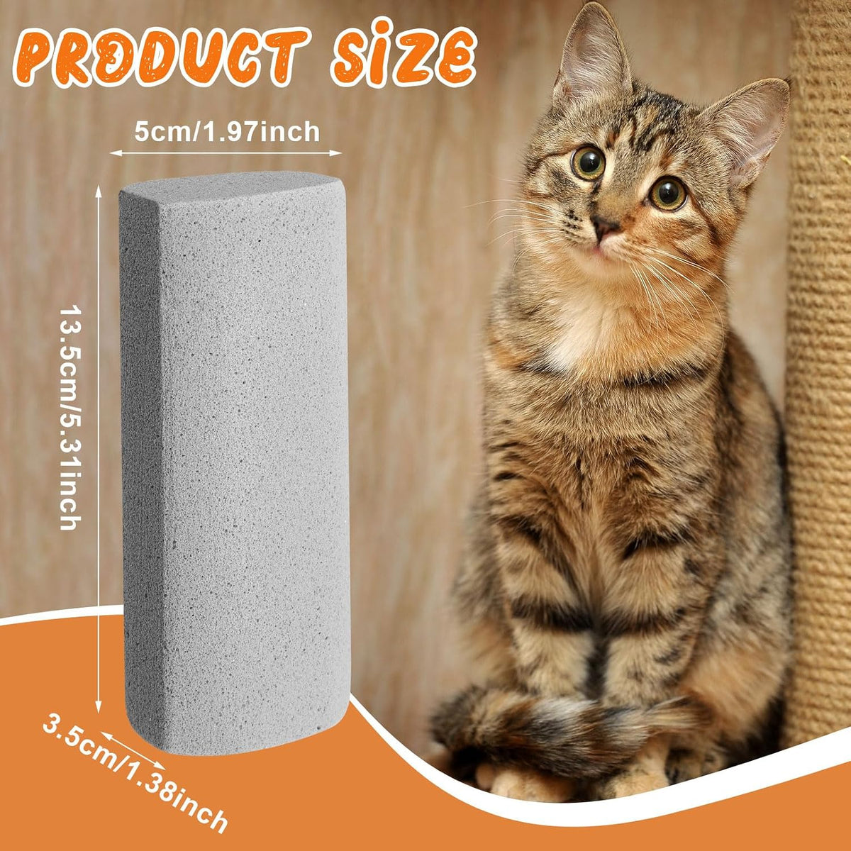 Abbylike 6 Pcs Pet Hair Remover Stone - 3 / Gray / 5.3 x 2 x 1.4 Inch - image 2