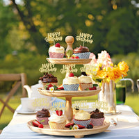 Gyufise 24Pcs Happy Birthday Cupcake Toppers Gold Glitter Celebrating - Gold - image 4