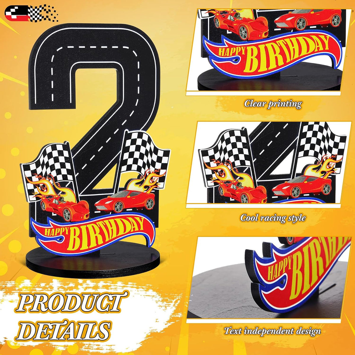 MiniInflat Race Car 5th Birthday Number Sign Centerpiece Race Car - 2nd - image 3