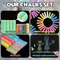 SMALL FISH 240 jumbo washable sidewalk chalk sticks in 24 colors with storage bag - view 4