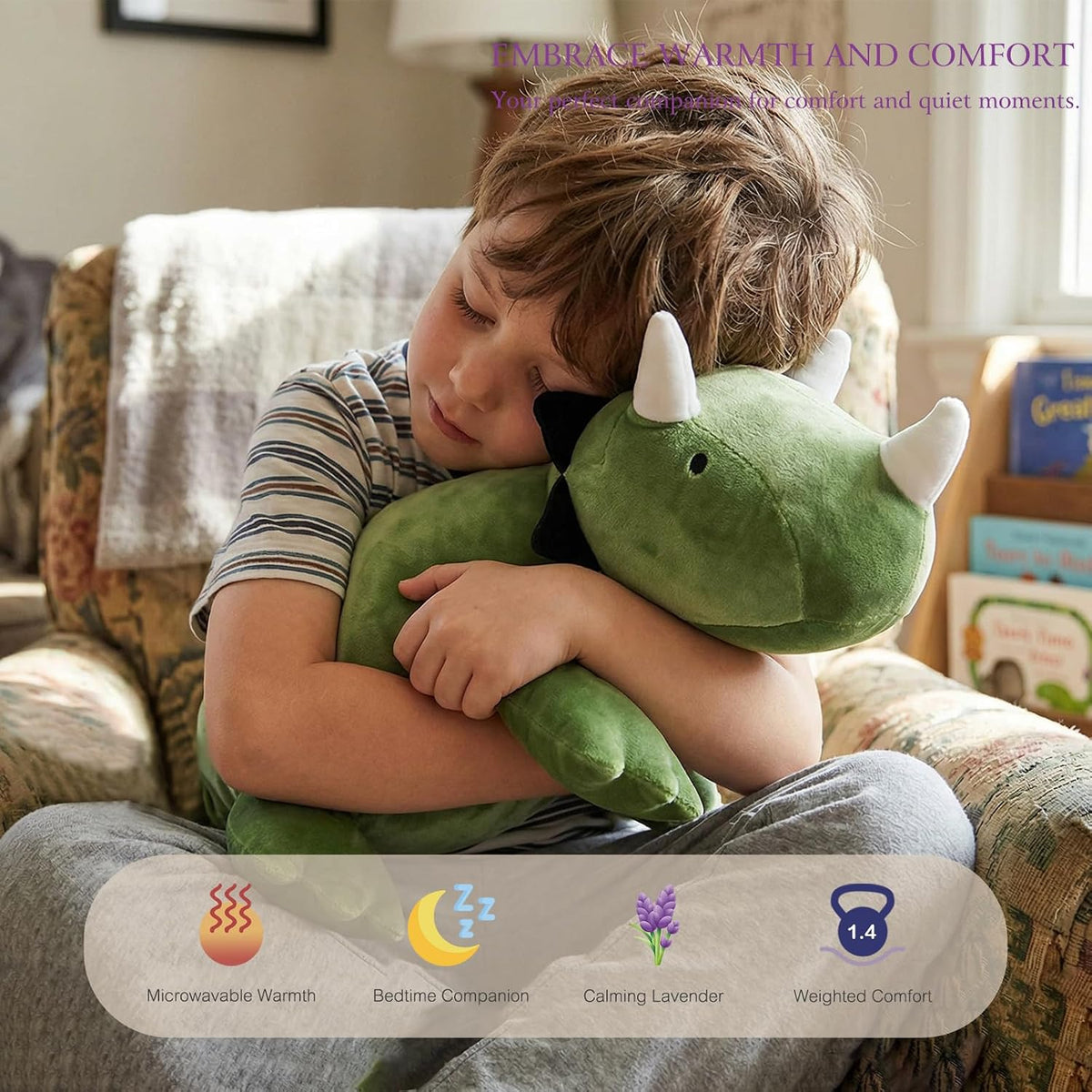 OSOCU purple stegosaurus microwavable plush, 16 inch weighted heating pad - view 15