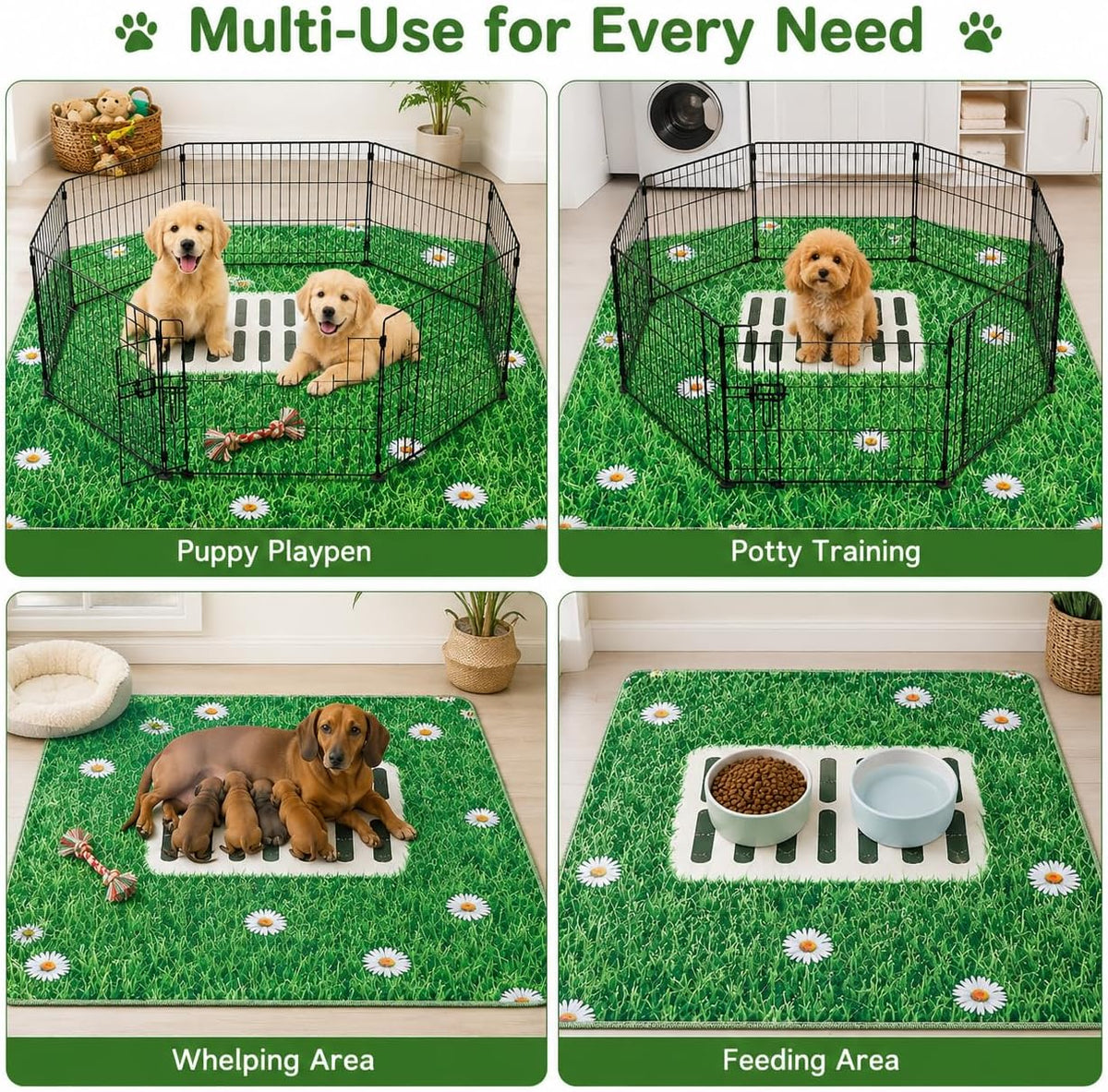 Aitmexcn Washable Pee Pads for Dogs, 24''x36'' - Green / 31*36''-2pcs - image 3