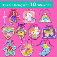 KRAFUN Princess, Unicorn & Mermaid Lacing Cards Age 3+ - Girly - image 3