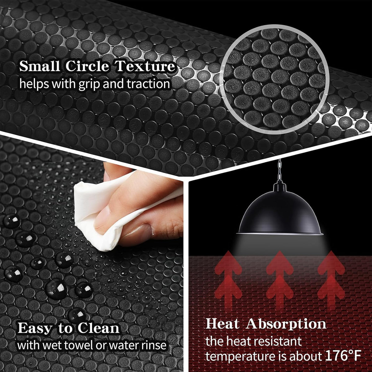 Bearded Dragon Tank Accessories, Reptile Mat - 18x72" Black - image 4