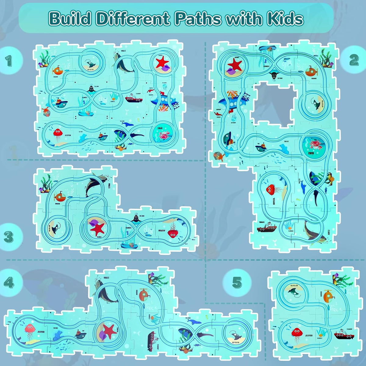 Plastic Floor Puzzles for Kids Ages 3-5 - Ocean - image 4
