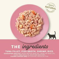 Applaws Natural Wet Cat Food in Broth, Limited Ingredient Canned Wet Cat Food, No Additives, Made with Natural Ingredients, Tuna Fillet & Shrimp in Broth (6 x 5.5oz Cans)