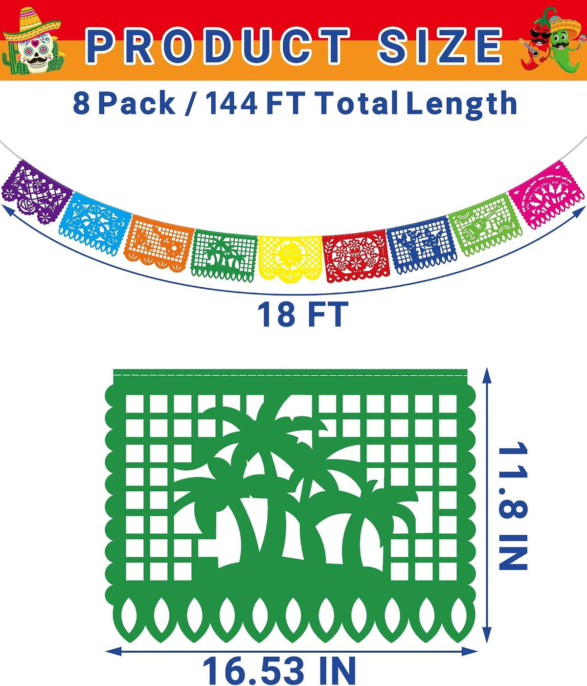 18 FT Cinco De Mayo Party Decorations - 8 Pack - image 2