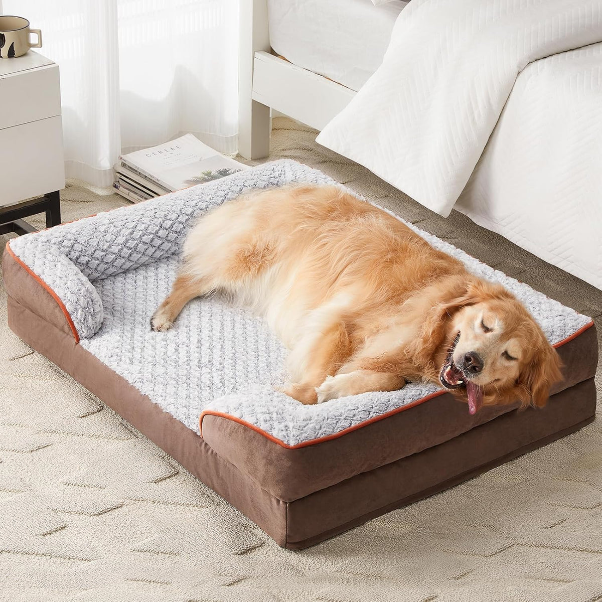 Washable Orthopedic Dog Bed - Coffee / 42"L x 30"W x 7"Th