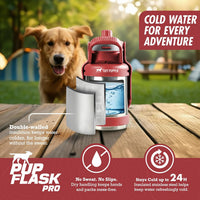 PupFlask Pro Portable Insulated Dog Water Bottle - Red / 30 Ounce - image 4