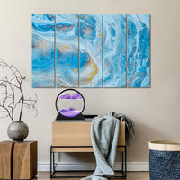 GEKETY 3D moving sand art picture in a round glass frame with layered blue sand - view 12