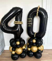 Number Balloons Blue 7 Balloon Numbers 40 inch for 7th Birthday - Black / Number 3 - image 4