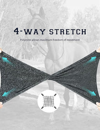 Horse Fly Mask with Ears, UV Protection Mask for Horses, Elasticity Mask with Big Mesh Eye Covers, Snug Fitting Comfortable Breathable Lightweight Dappled Gray Full Size