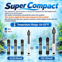 AquaMiracle Aquarium Heater 15W Fish Tank Heater for 1-3 Gallon Tanks – Essentials for Fish - For 15-30 Gal Tank - image 2