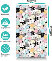 Pet Feeding Mat for Floors Cat Food Mat Waterproof Dog Food Mat - 20"L x 12"W / ColorfulCat - image 4