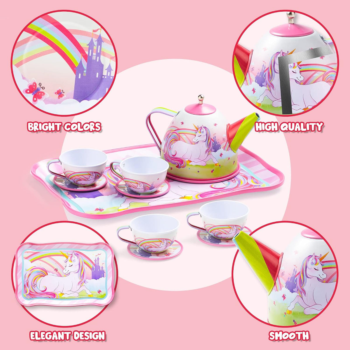 JOYIN Fairy Blossom Tea Party Set for Little Girls - Unicorn - image 4