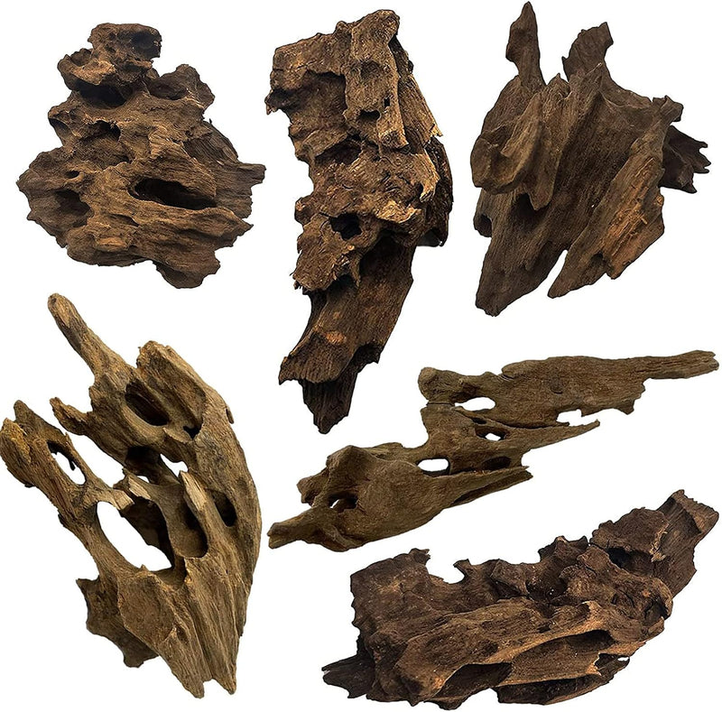 PINVNBY Natural Driftwood for Aquarium 6-11'Reptile Wood Aquarium Wood – Essentials for Fish - 6 pcs / 3.9" - 7.8"