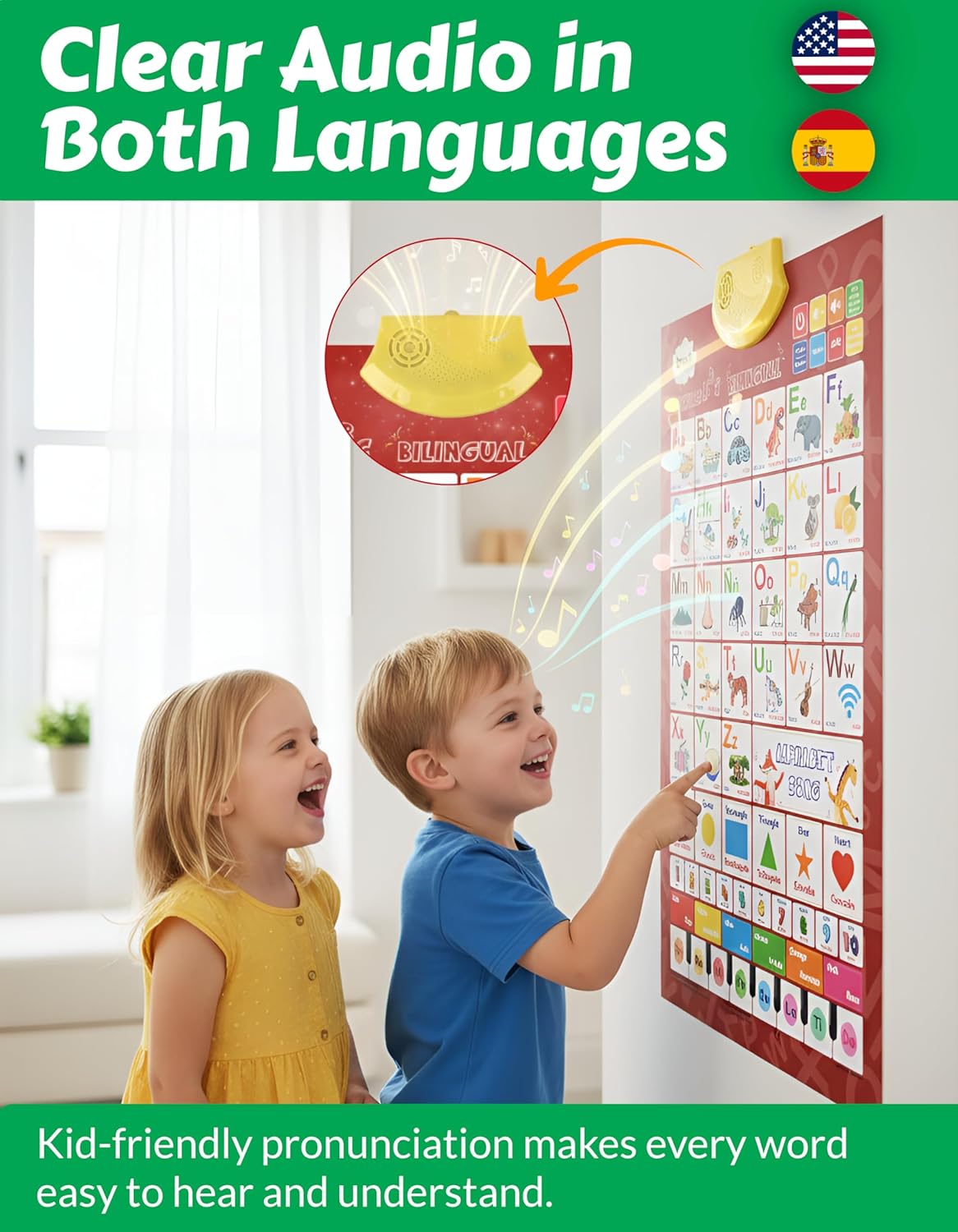 Bilingual English & Spanish Interactive Alphabet Wall Chart - ENG + ES (Chart) - image 2