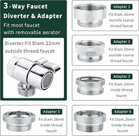 Sink Hose Shower Sprayer Attachment - Faucet Extension w/ 5 Adapters For Bathroom Bathtub, Kitchen Faucet, Utility Laundry Tub, Garden Hose Thread Spout For Delta, Moen, Kohler, American Standard