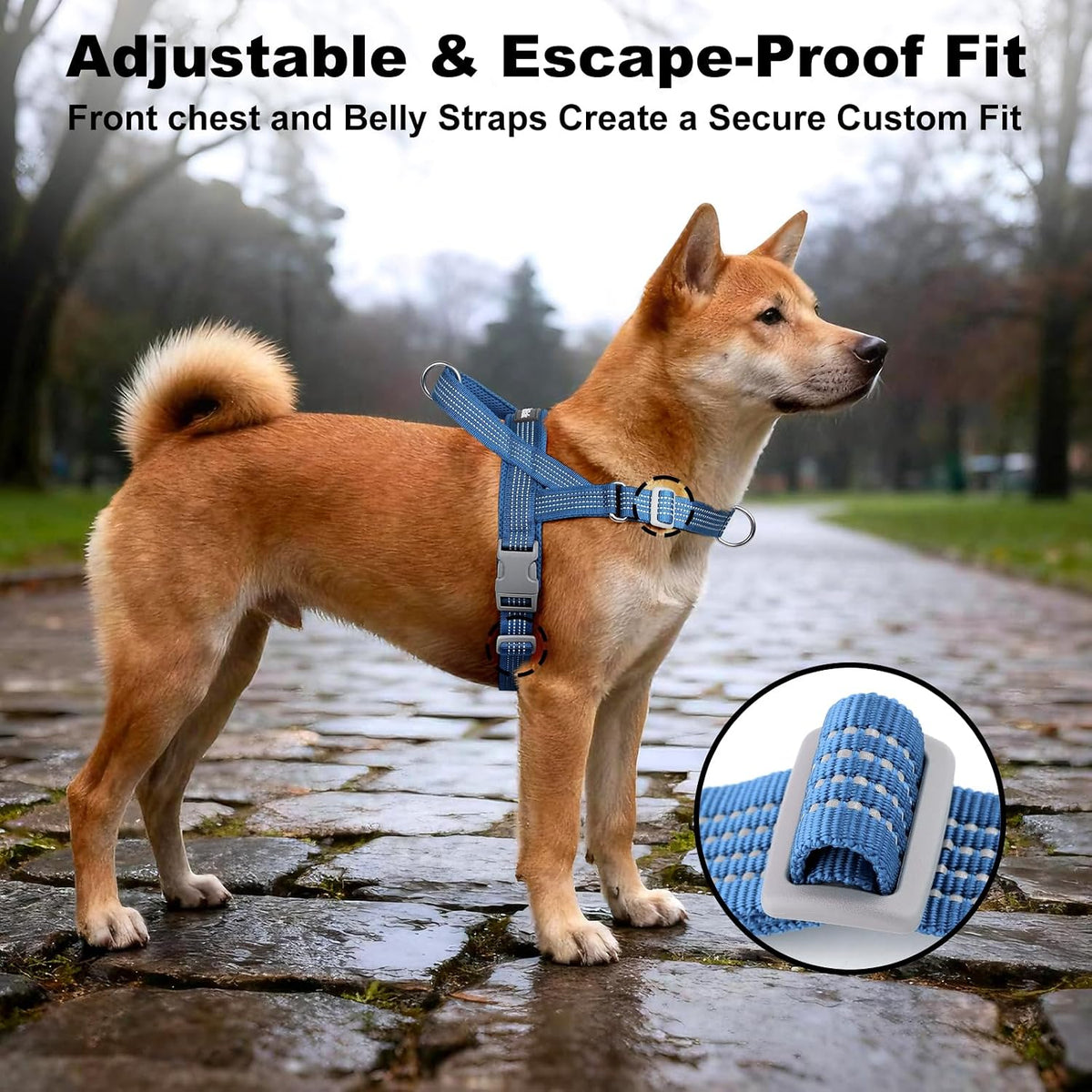 No Pull Dog Harness with Handle - Blue / M - image 2