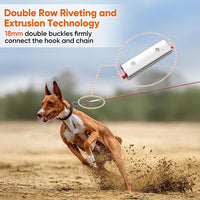 Tresbro 25FT Red Reflective Tie Out Cable for Dogs Up to 125 Pounds, Steel Wire Lead Leash with Stainless Rotatable Buckle, Lightweight and Enduring, Dog Chains Outside for Outdoor,Yard,Camping
