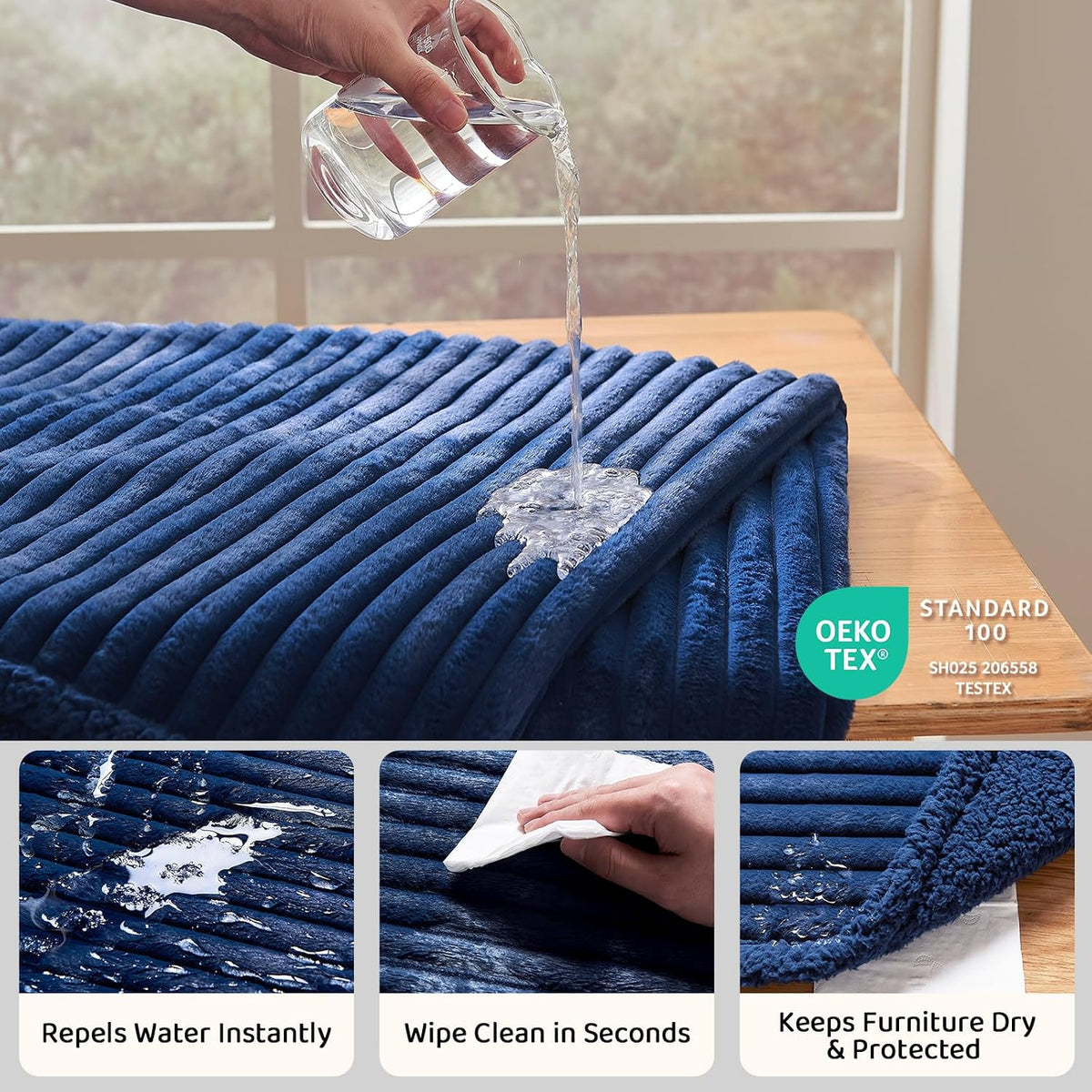 Pet Blankets for Cats, Waterproof Cat Blanket Washable - Night Blue / 30"x40" - image 2