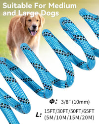 Joytale Long Dog Leash for Yard Tie Out & Recall Training - Blue / 30FT - image 4