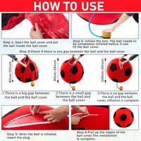 40inch Giant Herding Ball with Ball Cover Anti Burst Please Watch VCR for How to Inflation Horse Toys for Horses Stall Entertainment Play, Pump Included(Red Color,Stylish)